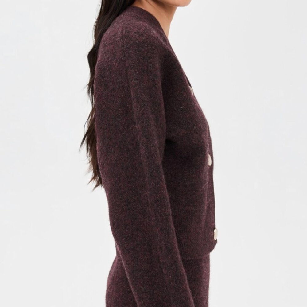 Le Bop Ines Knit Cardigan in Chocolate Brown - Picture 5 of 9
